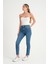 Slim Fit Orta Bel Düz Paça Jean Kadın Pantolon 2