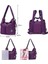 3 In 1 Kadın Çantaları Çok Fonksiyonlu Sırt Çantası Omuz Çantası Naylon Bez Tote Yeniden Kullanılabilir Alışveriş Çantası Bayan Seyahat Çantası Crossbody Çanta (Yurt Dışından) 4