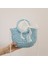 Sarı Stil Yeni Kadın Hasır Çanta Saman Örgü Şerit Ilmek Dekor Rahat Tarzı Tote Inci Omuz Askısı ile Crossbody Çanta (Yurt Dışından) 5