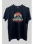 %100 Pamuk Standart Kesim Sıfır Yaka Kısa Kollu Oyuncu Baskılı Siyah T-Shirt 1