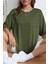 Kadın Oversize Penye Kısa Kollu Nefes Alan T-Shirt 1