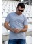 Erkek Gri El Yazısı Imza Baskı Normal Kesim Bisiklet Yaka Erkek T-Shirt 22ETSHEYAZ 4