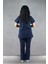 - Likralı V-Yaka Kadın Takım Üniforma - Lacivert 3