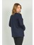 Kadın Bisiklet Yaka Taş Işlemeli Uzun Kol Bluz 4565 Lacivert 4