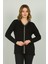 Kadın V Yaka Taş Detaylı Uzun Kol Bluz 4506 Siyah 2