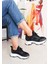 Siyah Gizli Dolgu Topuk Bağcıklı Kadın Sneakers 2