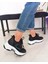Siyah Gizli Dolgu Topuk Bağcıklı Kadın Sneakers 5