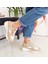 Ten Renk Kot Triko Malzeme Bağcıklı Kadın Sneakers 4