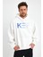 Beyaz Hoodie, Oversize Sweatshirt, Erkek Hoodie, Kanguru Cep Kapüşonlu 4