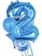 Mavi 2 Yaş Happy Birthday Konfetili Balon Set 1