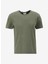 Haki Erkek Bisiklet Yaka Relaxed Baskılı T-Shirt C4SM-TST4707 1