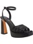 The Steady Ankle Strap Kadın Siyah Hasır Topuklu Sandalet 2