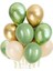 Retro Beyaz, Metalik Yeşil, Gold Krom, Küf Yeşili 12''latex Balon 10 Adet 1