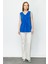 V Yaka Piliseli Kolsuz Saks Kadın Bluz 24EKL01082 3