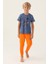 %100 Pamuk Kısa Kol Erkek Çocuk Pijama Takım 3366 1