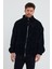 Siyah Erkek Hırkası, Fermuarlı Hırka, Peluş Hırka, Oversize Hırka 2