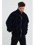 Siyah Erkek Hırkası, Fermuarlı Hırka, Peluş Hırka, Oversize Hırka 3