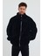 Siyah Erkek Hırkası, Fermuarlı Hırka, Peluş Hırka, Oversize Hırka 5