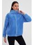 Mavi Kadın Hırkası, Fermuarlı Hırka, Oversize Hırka, Peluş Hırka 3