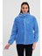 Mavi Kadın Hırkası, Fermuarlı Hırka, Oversize Hırka, Peluş Hırka 4