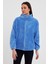 Mavi Kadın Hırkası, Fermuarlı Hırka, Oversize Hırka, Peluş Hırka 5