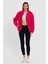 Fuşya Kadın Hırkası, Fermuarlı Hırka, Oversize Hırka, Peluş Hırka 1