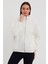 Beyaz Kadın Hırkası, Fermuarlı Hırka, Oversize Hırka, Peluş Hırka 3