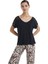 Kadın Kısa Kol Siyah Pijama Takımı C9T6N3O06 4