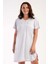 Kadın Büyük Beden Kısa Kol Gri Melanj Gecelik C2T0N1503 1