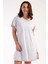 Kadın Büyük Beden Kısa Kol Gri Melanj Gecelik C2T0N1503 2