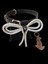 Köpek boyun tasması deri siyah gümüş papyonlu genişlik:2,5cm kalınlık:4mm boyun ölçüsü:36-45cm ayarlanabilir dog collar T1-24L 4
