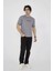 Unisex Bisiklet Yaka Slim Fit T-Shirt- Gri 5