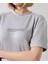 Unisex Bisiklet Yaka Baskılı Slim Fit T-Shirt - Boyalı Gri 5