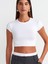 30936 Vücuda Oturan Crop Top-Beyaz 4