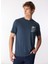 IU4016 Run Graphıc Ss Tee Mavi Erkek Yuvarlak Yaka Standart Fit T-Shirt 1