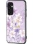 Samsung Galaxy A55 5g Kickstand Kılıf Çiçek Desenli Temperli Cam Kapak-Mor Manolya (Yurt Dışından) 1