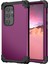 Samsung Galaxy S24 Ultra Shell LStil Çizilmeye Dayanıklı Pc + Silikon Koyu Mor+ Telefon Kılıfı (Yurt Dışından) 1