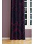 Wave Fuchsia Desenli Süet Oturma Odası Salon Fon Perde Ekstrafor Büzgü Tek Kanat PRD-1097 2
