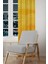 Yellow Wave Stile Desenli Süet Oturma Odası Salon Fon Perde Baskılı Ekstrafor Büzgü Tek Kanat 1