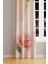 Flower Art Desenli Süet Oturma Odası Salon Fon Perde Baskılı Ekstrafor Büzgü Tek Kanat PRD-1030 2