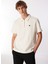 Kırık Beyaz Erkek Polo T-Shirt W7Nq2052861Y Fermuarlı Polo T-Shirt 3