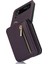 Samsung Galaxy Z Flip3 5g Crossbody Telefon Kılıfı Pu Deri Kaplamalı Pc Kapağı, Kart Tutuculu-Koyu Mor (Yurt Dışından) 2