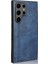 Samsung Galaxy S24 Ultra Pu Deri Kaplamalı Pc+Tpu Dikiş Hattı Akıllı Mavi Telefon Kılıfı (Yurt Dışından) 1