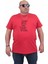 Mocgrande Erkek Büyük Beden Sıfır Yaka T-Shirt Cool Boys 24125 Kırmızı 2