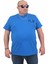 Mocgrande Erkek Büyük Beden Sıfır Yaka T-Shirt Gang 24132 Saks 2