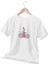 'şehirde Bir Gün' Bisikletli Kız Baskılı Beyaz Kadın T-Shirt 1