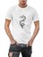 Siyah Çizim Ejderha Baskılı Beyaz T-Shirt 3