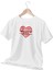 Yazı ve Kırmızı Kalp Baskılı Beyaz T-Shirt 1