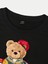 Pamuk Siyah Bisiklet Yaka Oversize Boyfriend T-Shirt Teddy 3