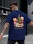 Teddy Baskılı Oversize Lacivert Erkek T-Shirt 2